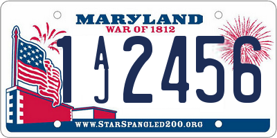 MD license plate 1AJ2456