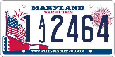 MD license plate 1AJ2464