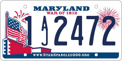 MD license plate 1AJ2472