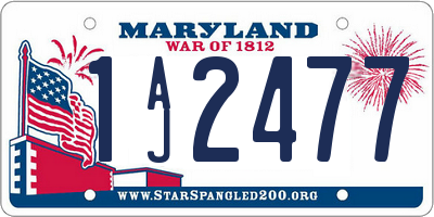 MD license plate 1AJ2477