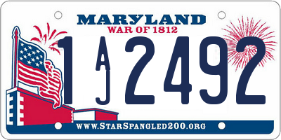 MD license plate 1AJ2492