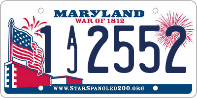 MD license plate 1AJ2552