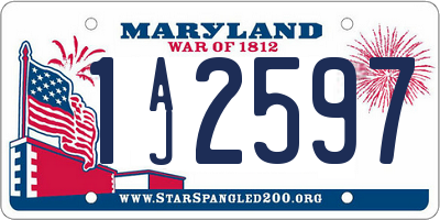 MD license plate 1AJ2597