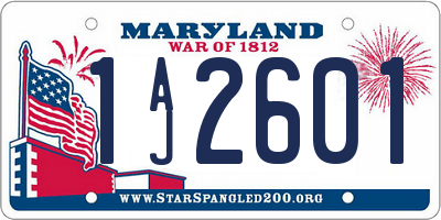 MD license plate 1AJ2601