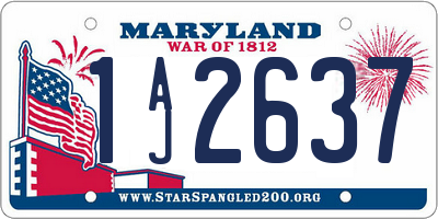 MD license plate 1AJ2637
