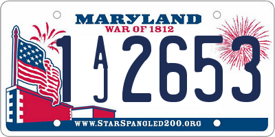 MD license plate 1AJ2653