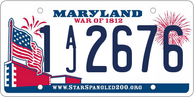 MD license plate 1AJ2676