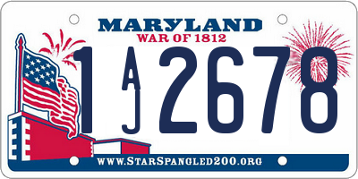 MD license plate 1AJ2678
