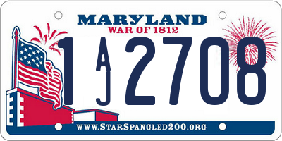 MD license plate 1AJ2708