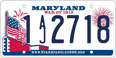 MD license plate 1AJ2718