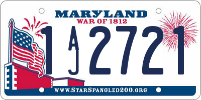 MD license plate 1AJ2721