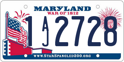 MD license plate 1AJ2728