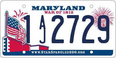 MD license plate 1AJ2729