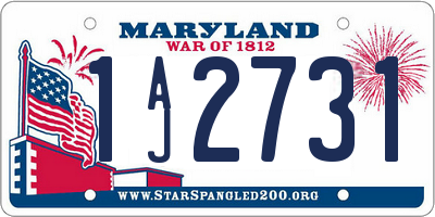 MD license plate 1AJ2731