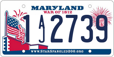 MD license plate 1AJ2739