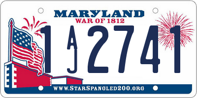 MD license plate 1AJ2741