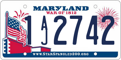 MD license plate 1AJ2742