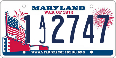 MD license plate 1AJ2747