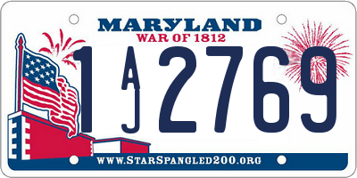 MD license plate 1AJ2769