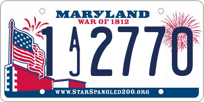 MD license plate 1AJ2770