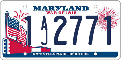 MD license plate 1AJ2771