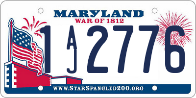 MD license plate 1AJ2776