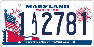 MD license plate 1AJ2781
