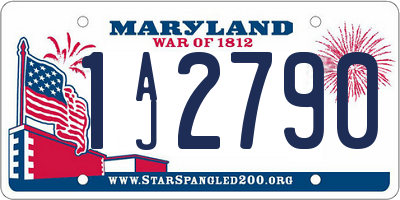 MD license plate 1AJ2790