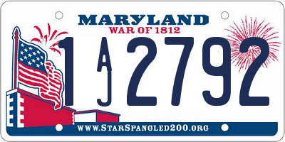MD license plate 1AJ2792