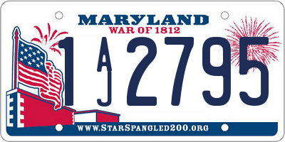 MD license plate 1AJ2795