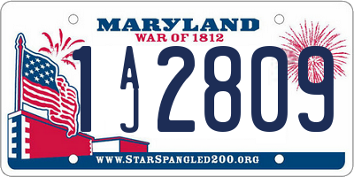 MD license plate 1AJ2809