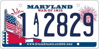 MD license plate 1AJ2829
