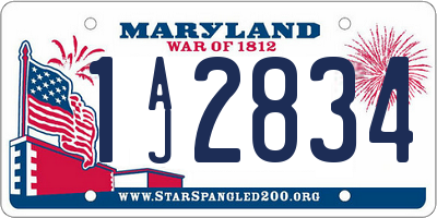 MD license plate 1AJ2834