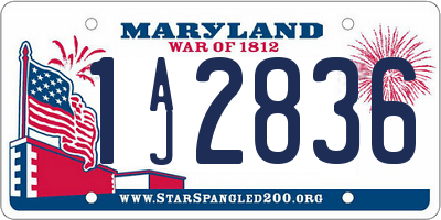 MD license plate 1AJ2836