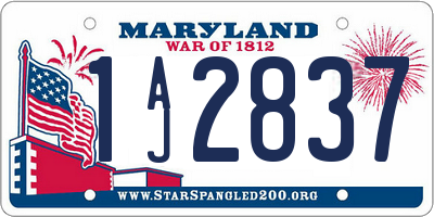 MD license plate 1AJ2837