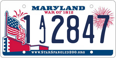 MD license plate 1AJ2847
