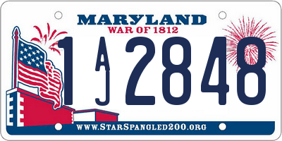 MD license plate 1AJ2848