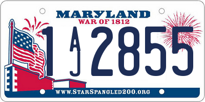 MD license plate 1AJ2855