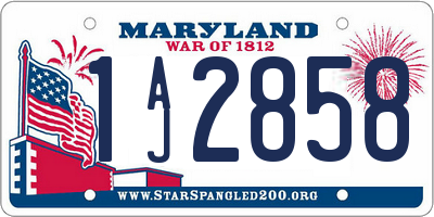 MD license plate 1AJ2858
