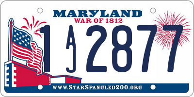 MD license plate 1AJ2877
