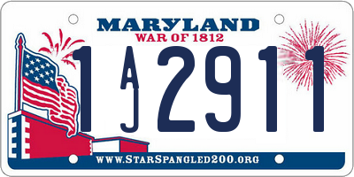 MD license plate 1AJ2911