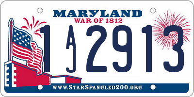 MD license plate 1AJ2913