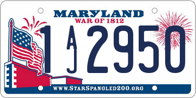 MD license plate 1AJ2950
