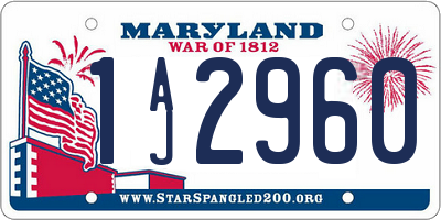 MD license plate 1AJ2960