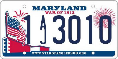 MD license plate 1AJ3010