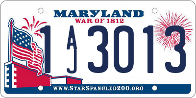 MD license plate 1AJ3013