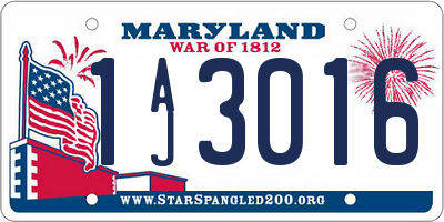 MD license plate 1AJ3016