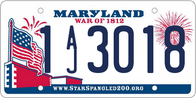 MD license plate 1AJ3018