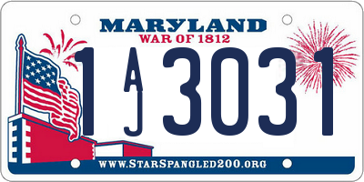 MD license plate 1AJ3031