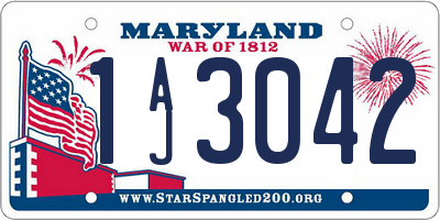 MD license plate 1AJ3042